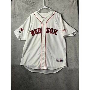 Majestic Boston Red Sox Baseball Jersey White Red Adult Size Medium